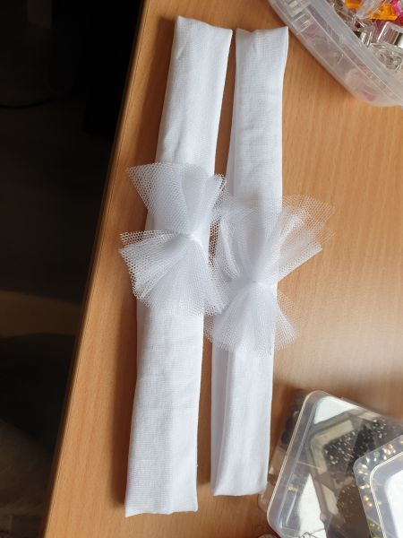 headbands with mesh bows