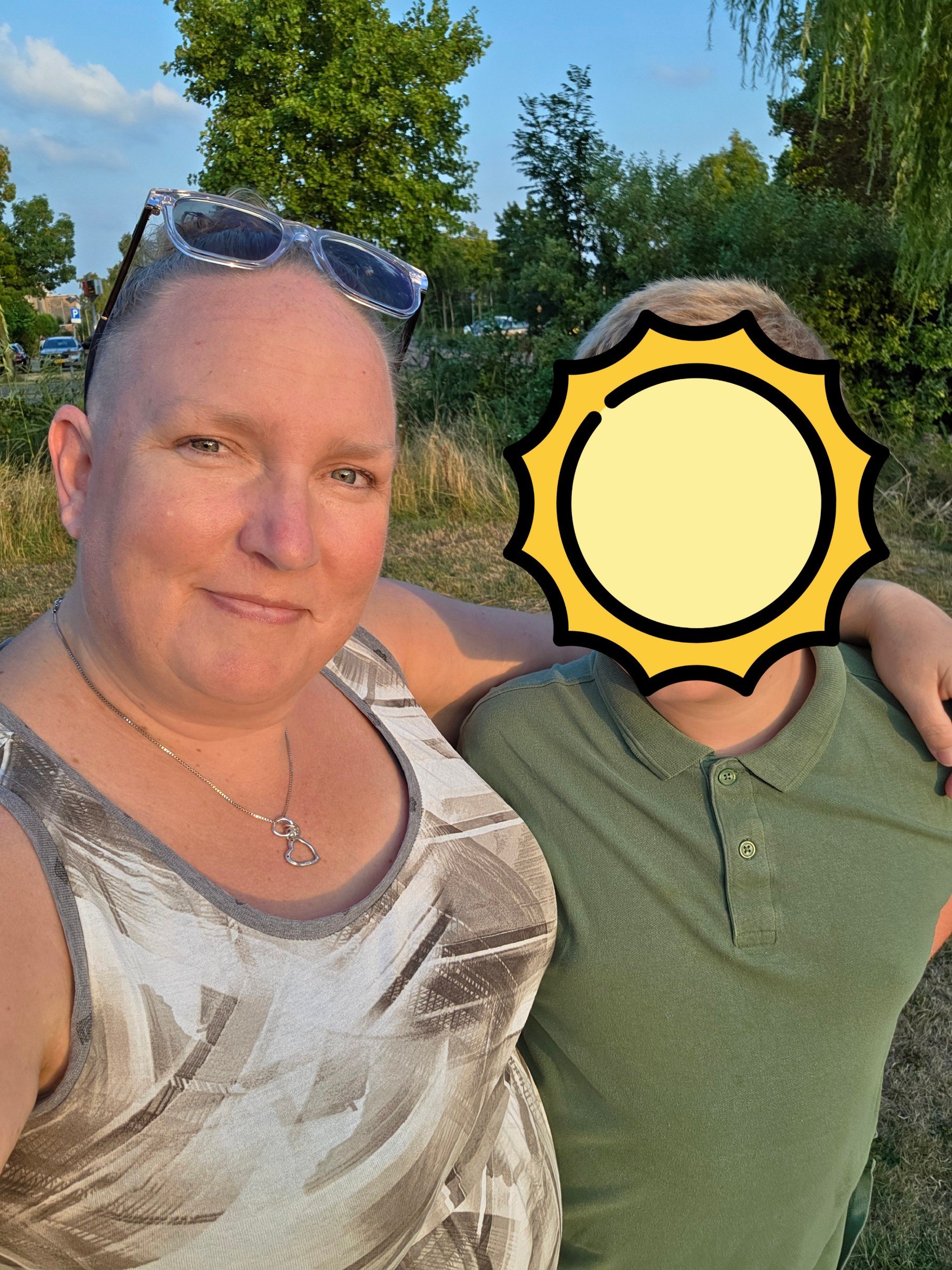 Me and my son taking picture during the golden hour