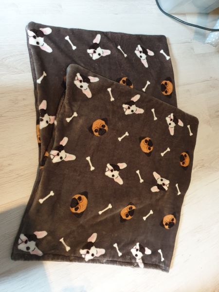 Fluffy pillow covers with dogs and bones