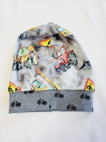 Marie beenie gray tractor 9mo-3y